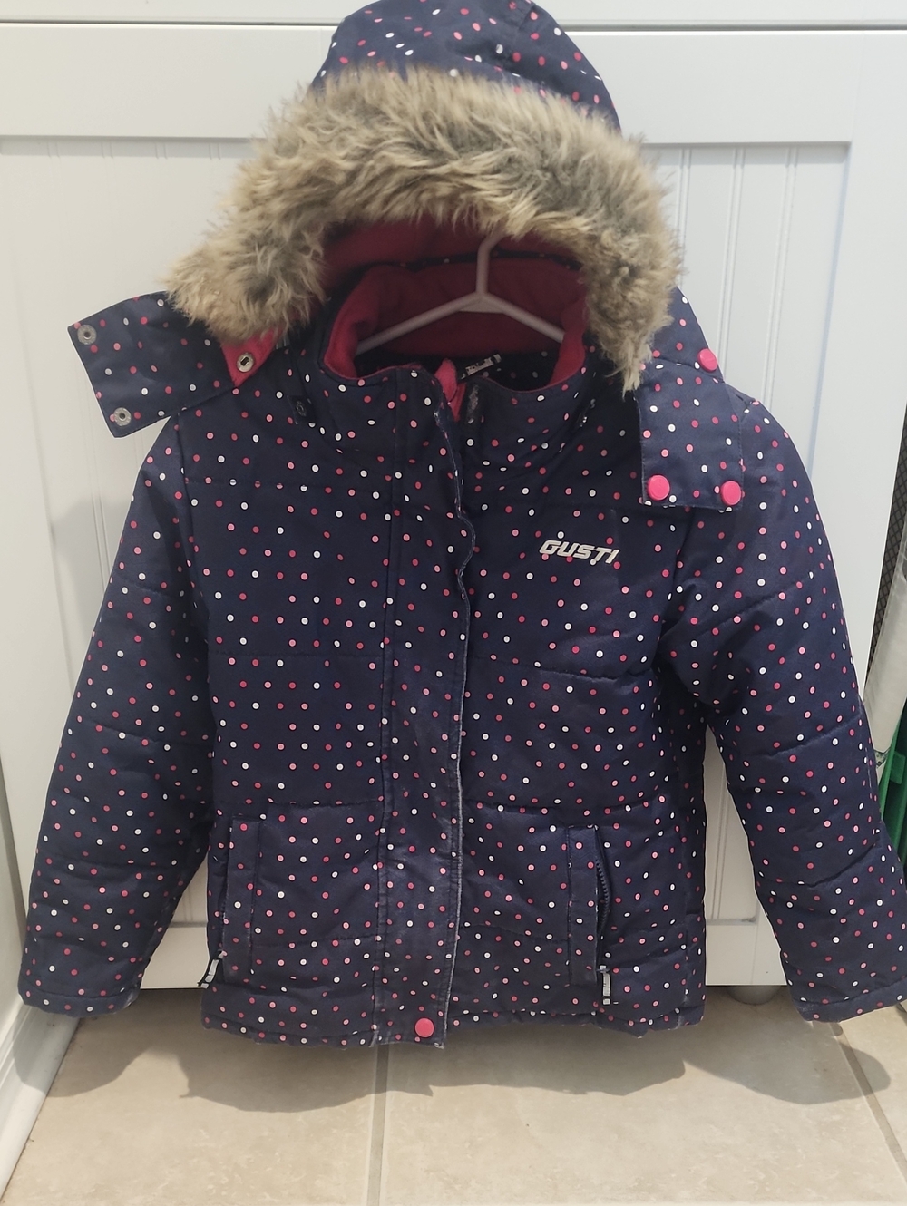 Gusti Kids Shirt Top - Navy with Pink Accents